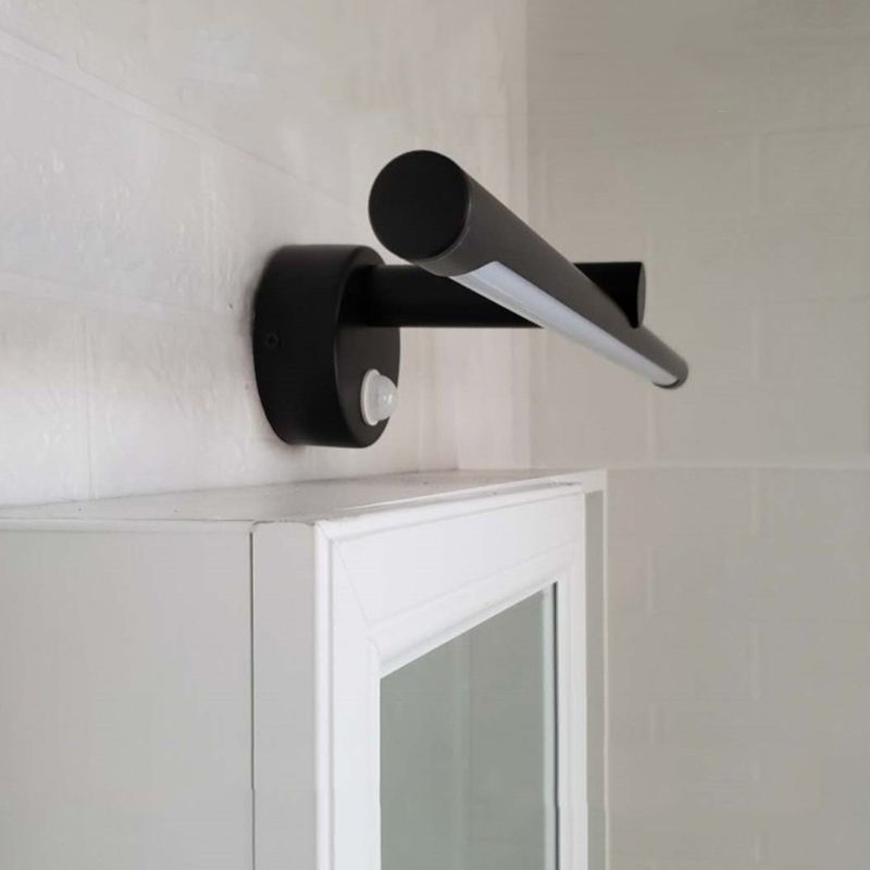 Black Acrylic Modern Wall Sconce 1-Light Linear Wall Mounted Lighting for Bathroom