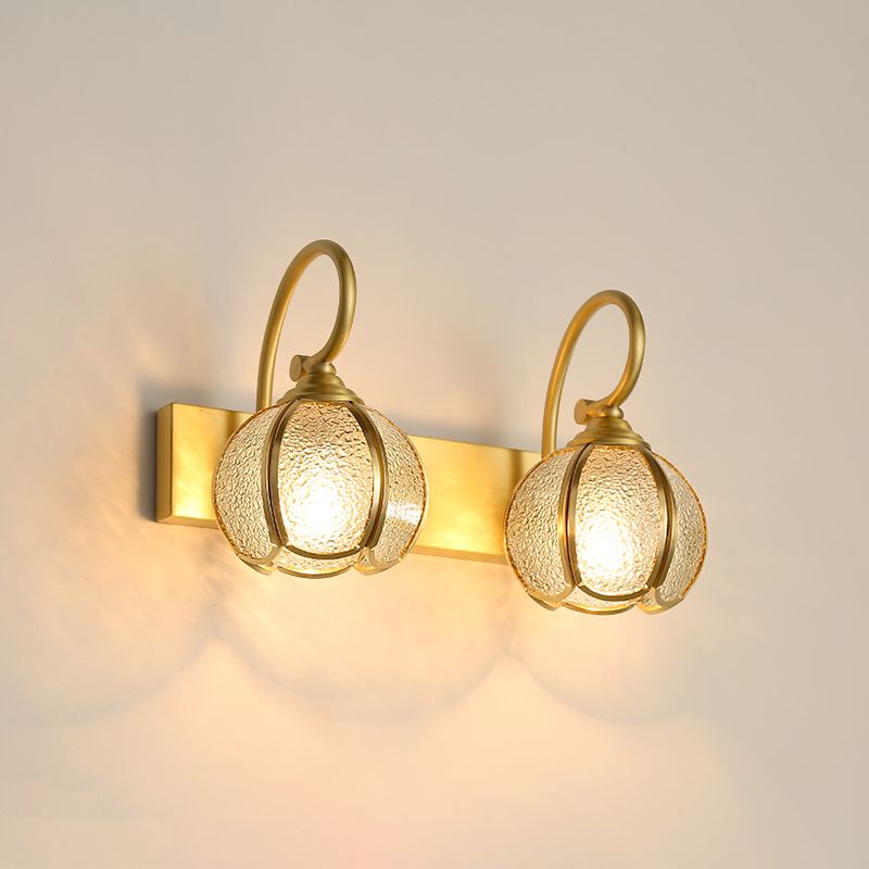 Brass LED Wall Light Vanity Wall Light Fixtures for Powder Room Restroom