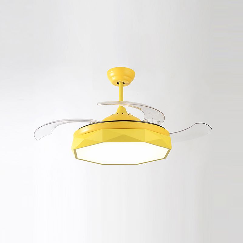 Éclairage de ventilateur moderne Milmalist Metal LED Semi-Flush Mount Plafond Light for Living Room