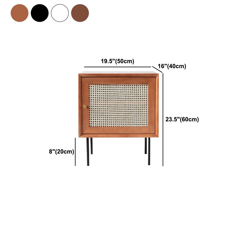 White/black/walnut/cherry Rattan with Storage Rack Nightstand