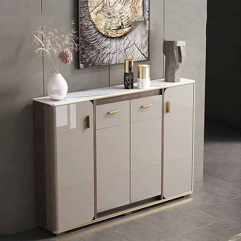 Glam Style Sideboard Stone Top Sideboard with Door for Kitchen Use