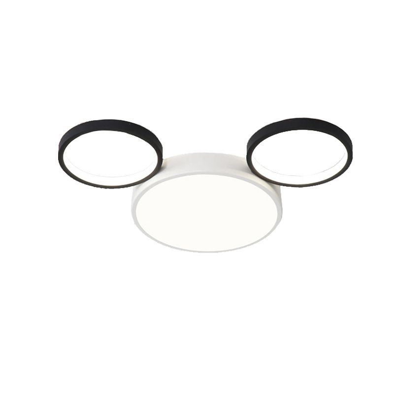 Mouse Shaped Ceiling Lamp Simple Style Acrylic Flush Mount Light in White for Child Bedroom