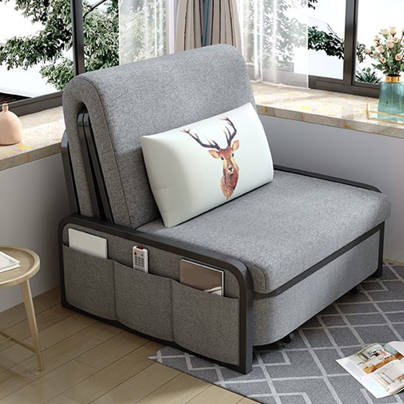 Linen Contemporary Armless Sofa Bed Foldable Convertible Sofa for Apartment,  Washable