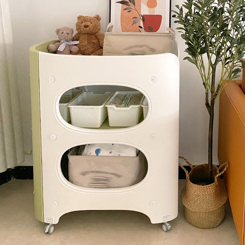 Modern Plastic Baby Changing Table Arch Top Changing Table With Safety Rails