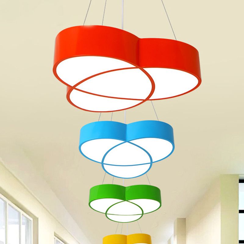 Flower Shape Pendant Light Creative Metal & Acrylic Pendant Lamp for Nursing Room