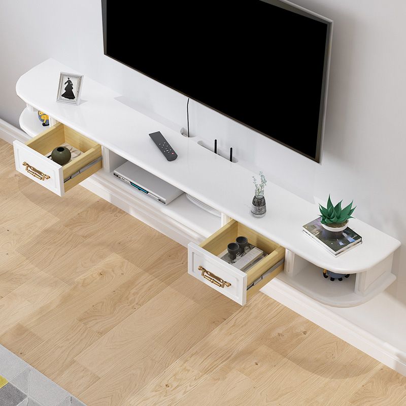 Modern Wall-mounted TV Stand Engineered Wood TV Cabinet with 2 Drawers