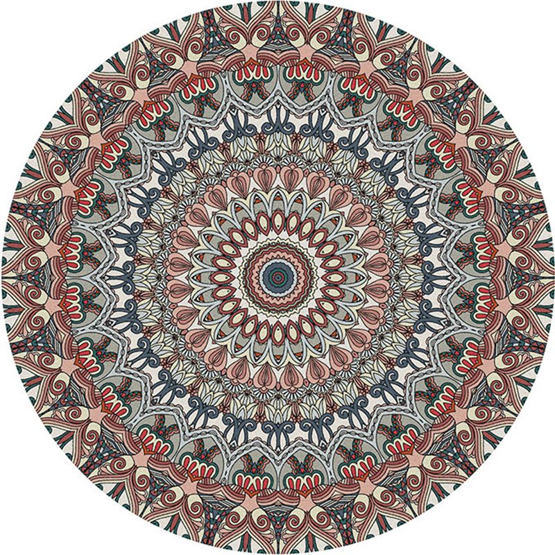 Alfombra de área de dormitorio multicolor alfombra de estampado marroquí de mandala