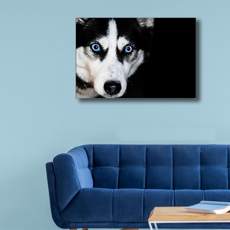 Vintage Pet Dog Canvas Print Light Color Textured Wall Art Decor for Living Room