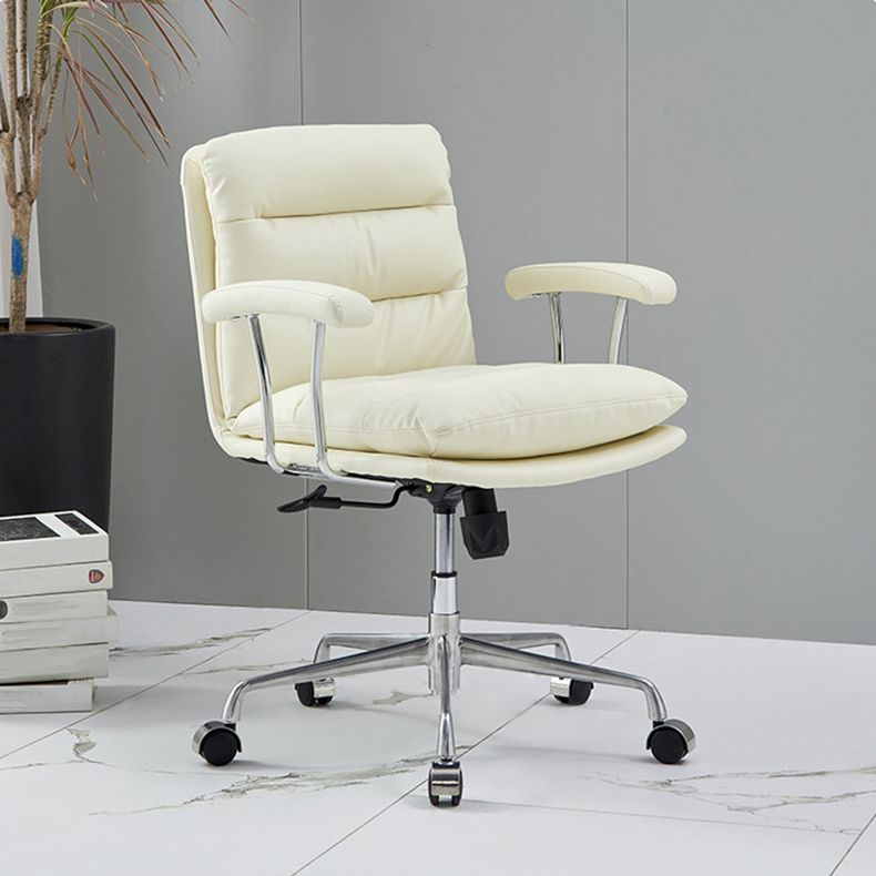 Modern Fixed Arms Desk Chair Height-adjustable Ergonomic Office Chair