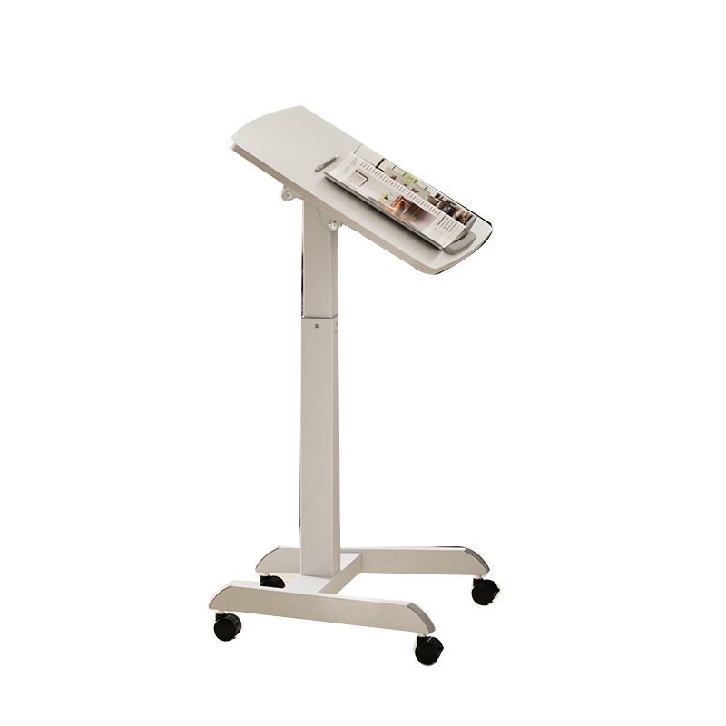 Rectangular Shaped Office Standing Desk Converter Wood in White