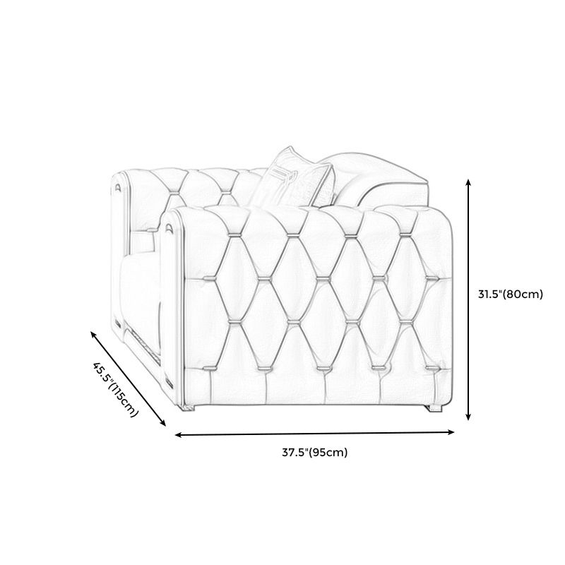 Modern Stain-ResistantSquare Arm Sofa Living Room Tufted Back Couch with Square Arms