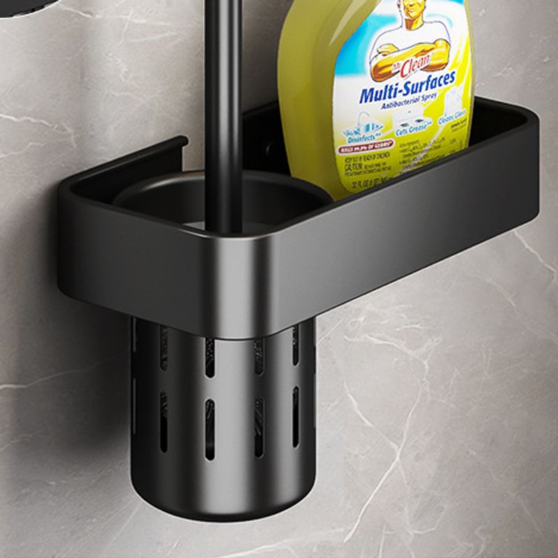 Matte Black 2-Piece Modern Bathroom Accessory as Individual Or as a Set with Bath Shelf