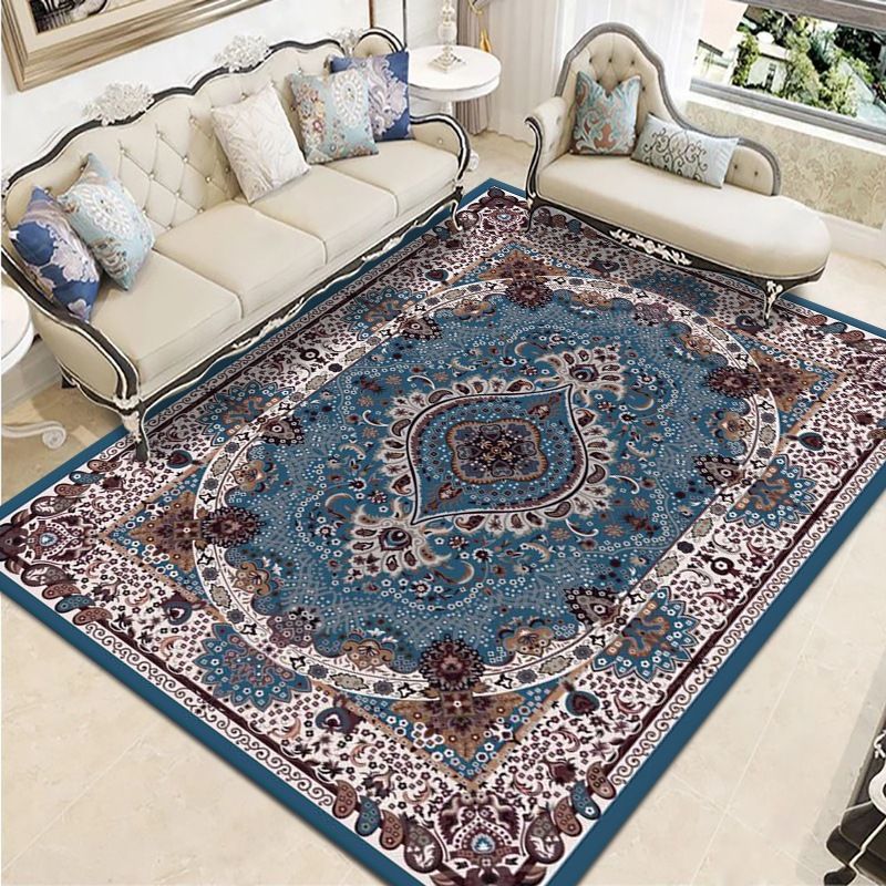 Reclaimed Southwestern Print Rug Polyester Carpet Stain Resistant Indoor Rug for Home Decoration