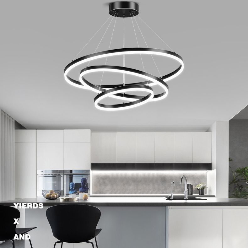 Modern Style Circles Pendant Light Fixtures Metal   Multi Lights Suspension Pendant