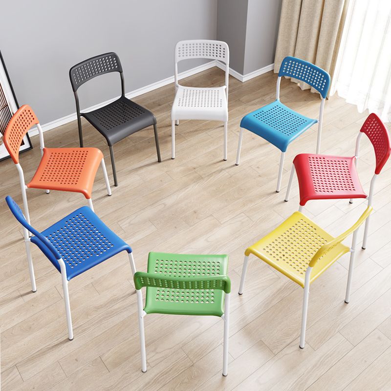 Contemporary Kitchen Stackable Open Back Plastic Dining Side Chair