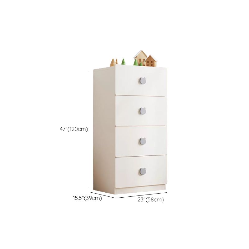 Solid Wood Kids Wardrobe Modern White Closet with Storage Drawers