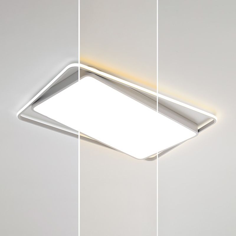 Modern White Flush Mount Lighting Geometric LED Ceiling Light for Living Room