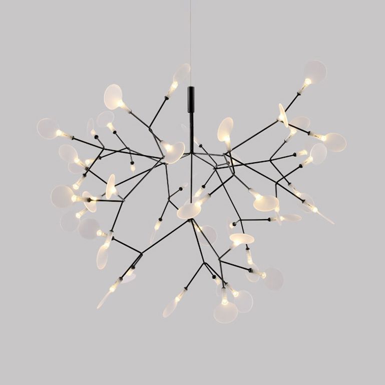 Black/Rose Gold Branching Ceiling Fixture Contemporary Style 30/45 Lights Acrylic Chandelier Light Fixture