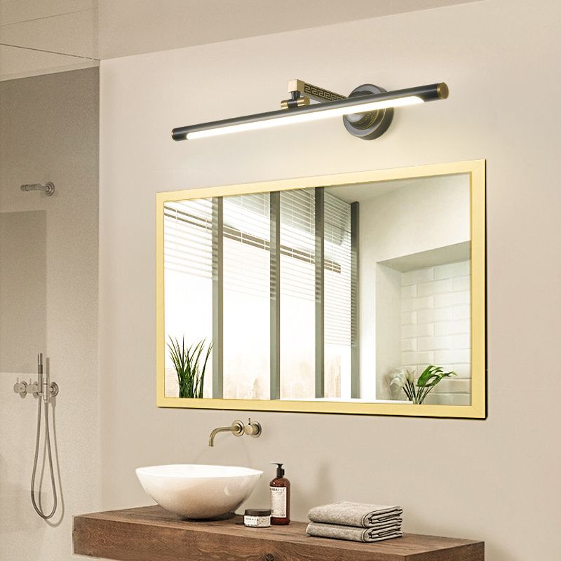 Metal Linear Shape Wall Lights Postmodern Style 1 Light Wall Mount Fixture for Bathroom