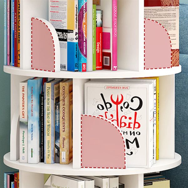 Modern Artificial Wood Bookcase Cylinder Bookshelf for Home Office