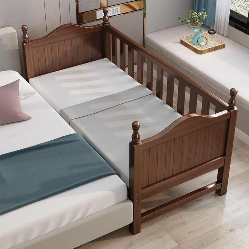 Espresso Wood Baby Crib Traditional Crib Nursery Bed with Guardrail