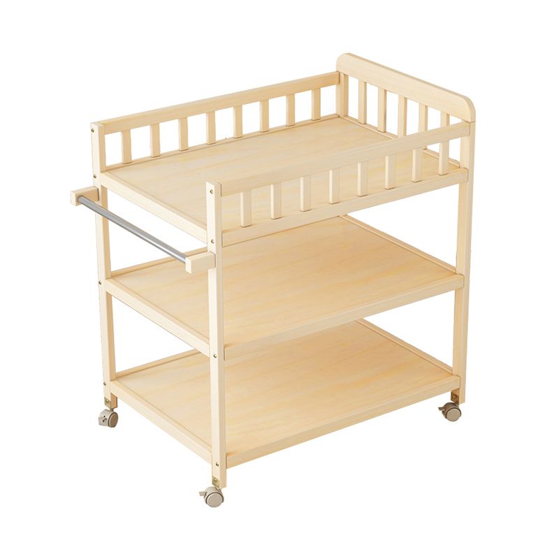 Solid Wood Flat Top Changing Table with Storage Shelf 2-in-1 Baby Changing Table