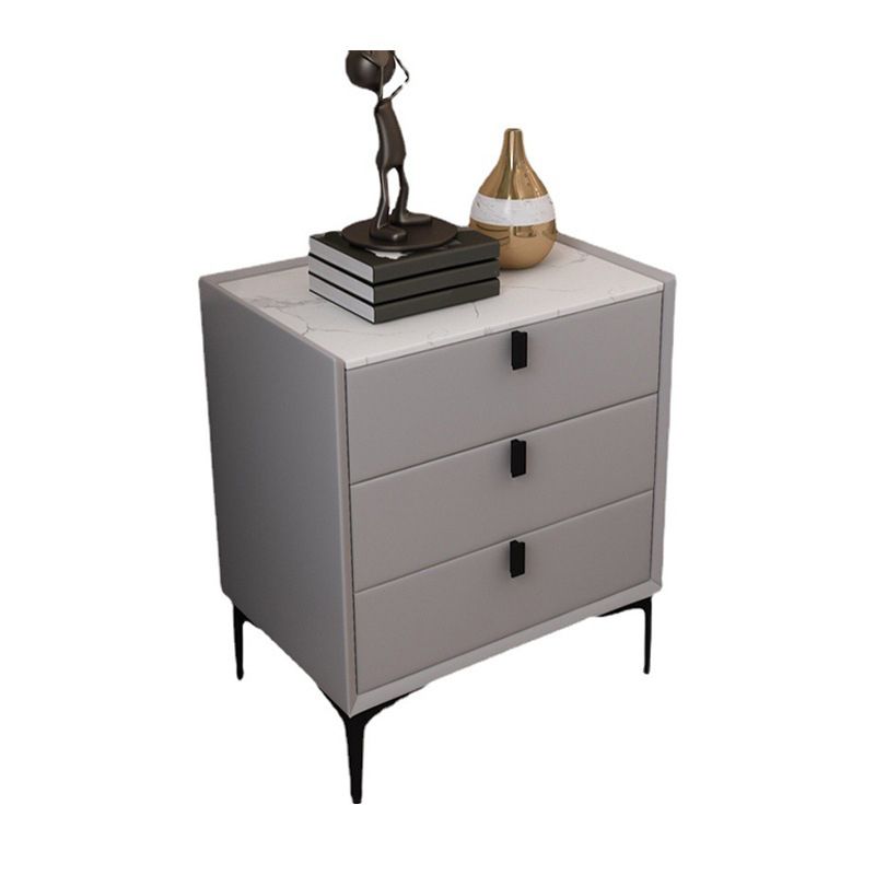 Modern 3 Drawers Bedside Cabinet Antique Finish Bed Nightstand