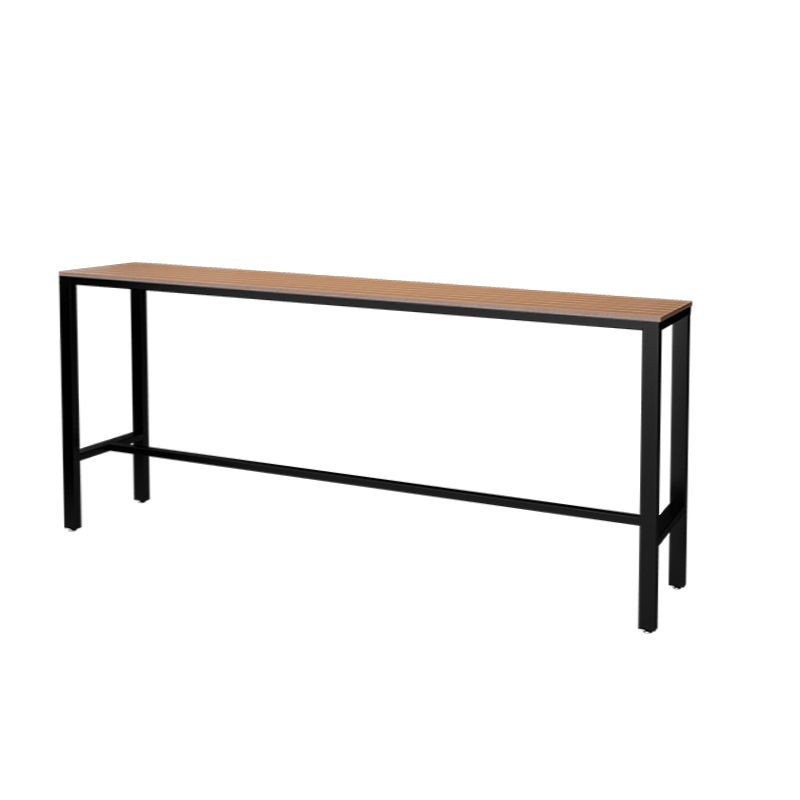 Metal and Wood Patio Table Brown Rectangle Industrial Bar Table