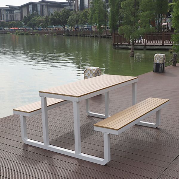 Contemporary Unfinished Rectangle Picnic Table UV Resistant Picnic Table