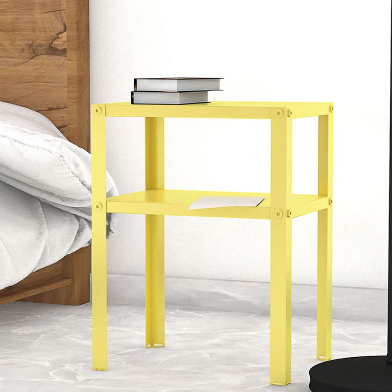 Industrial Bed Nightstand Open Storage Accent Table Nightstand with Legs