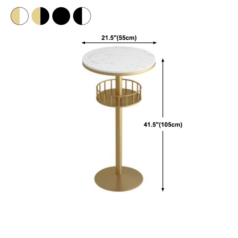 Tabla de barra de mármol artificial nórdico Tabla de 42 pulgadas BASE METAL BASTRO Table