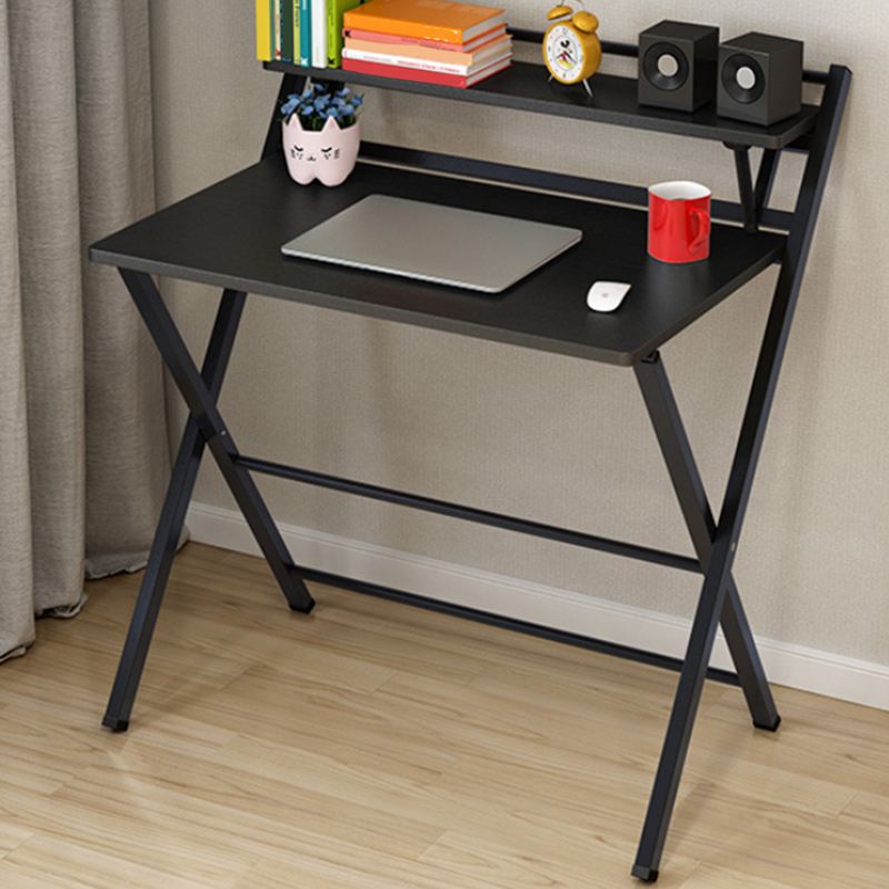 Foldable Home Wood Writing Desk with Storage Shelves Lap Desk Multiple Colors Study Desk