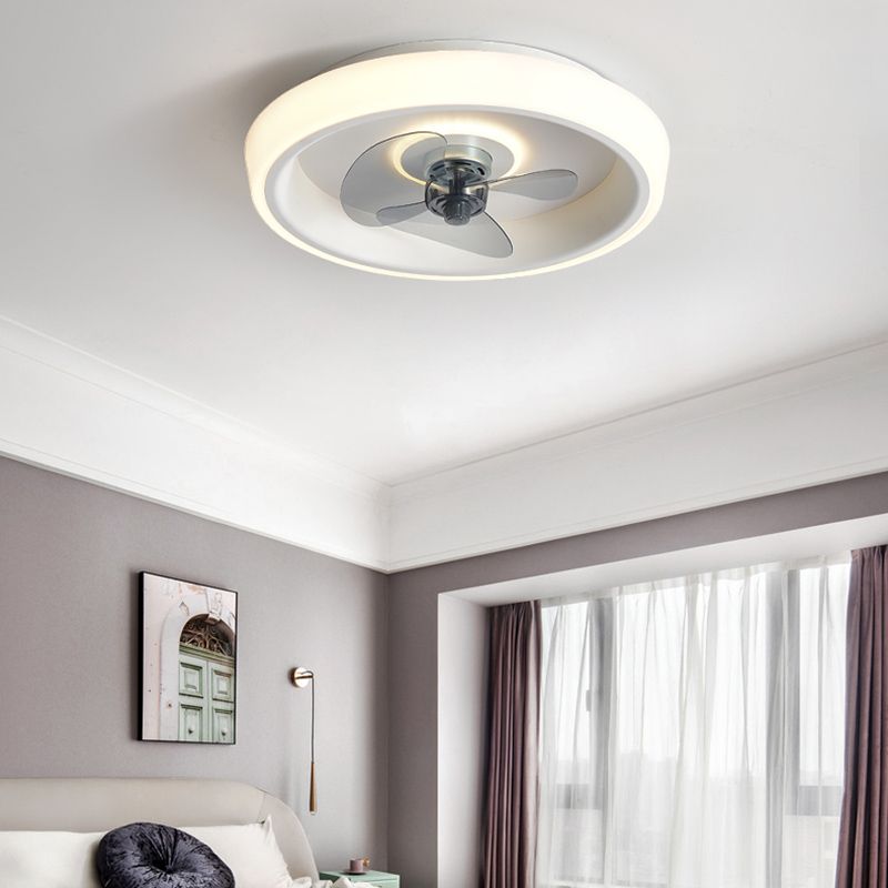 Modern Round Fan Light Metal Colorful 20" Wide LED Flush Mount Light for Bedroom