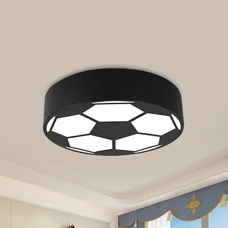 Red/Yellow/Blue Football Flushmount Children-Style LED Metal Flush Ceiling Light Fixture with Acrylic Shade