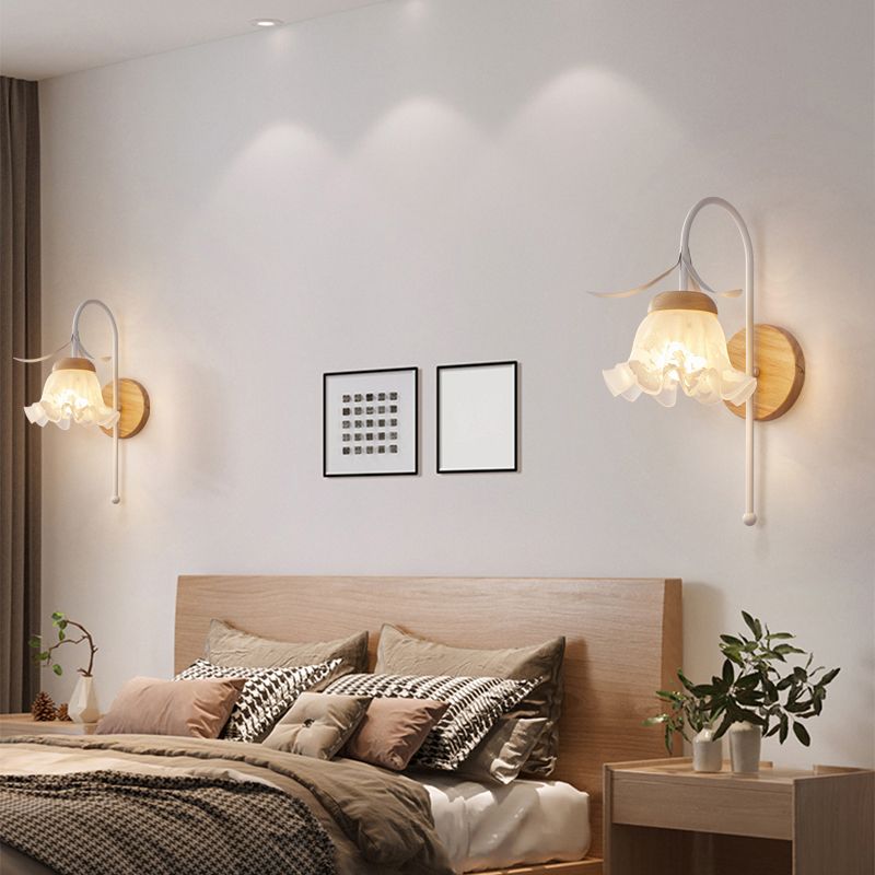 Nordic Wall Light Fixture Creative Wooden Wall Light Sconce for Bedroom