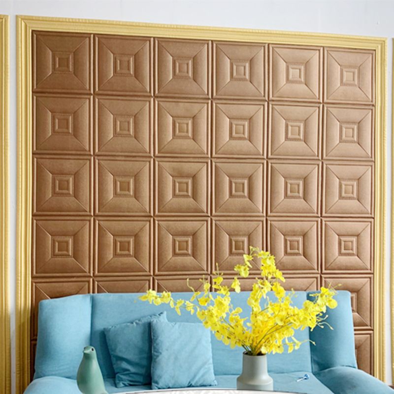 Glam Peel and Stick Wall Paneling in Foam with 3D Embossed Panel