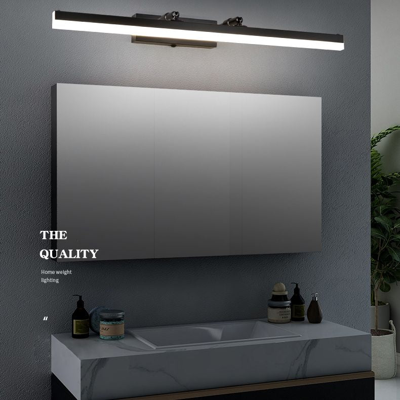 Modern Minimalist Style Linear LED Bathroom Vanity Light Fixtures Acrylic Vanity Wall Sconce in Black Finish