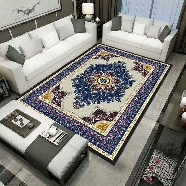 Grand Persian Rug Multicolor Jacquard Printed Rug Washable Non-Slip Backing Pet Friendly Rug for Living Room