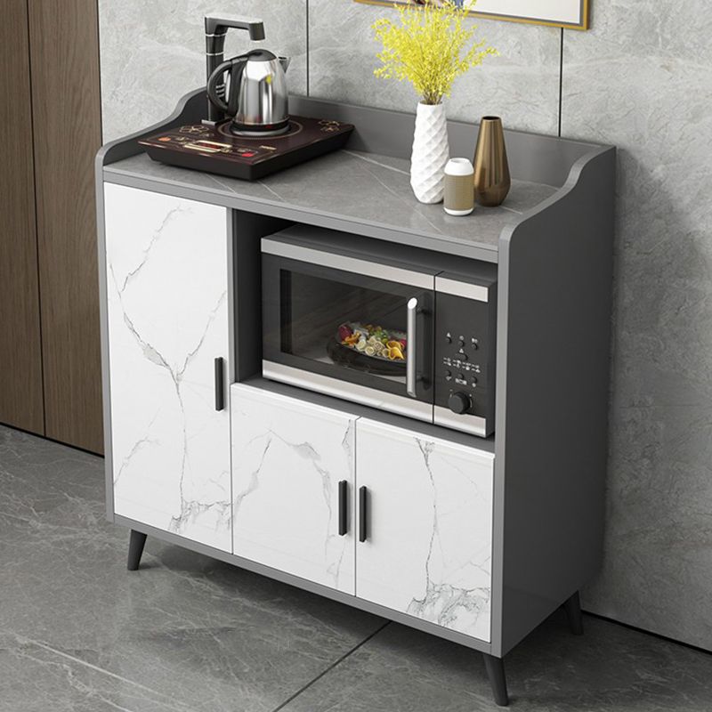 Modern Style Kitchen Server Engineered Wood Server with Open Storage