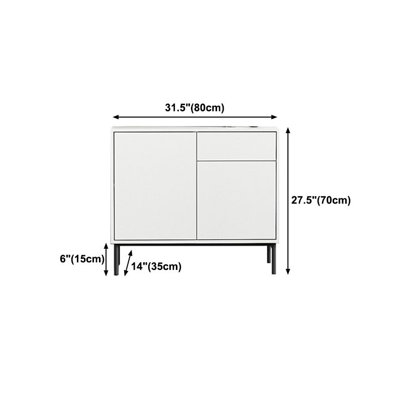 Contemporary Wood Sideboard Adjustable Shelves Dining Room Sideboard