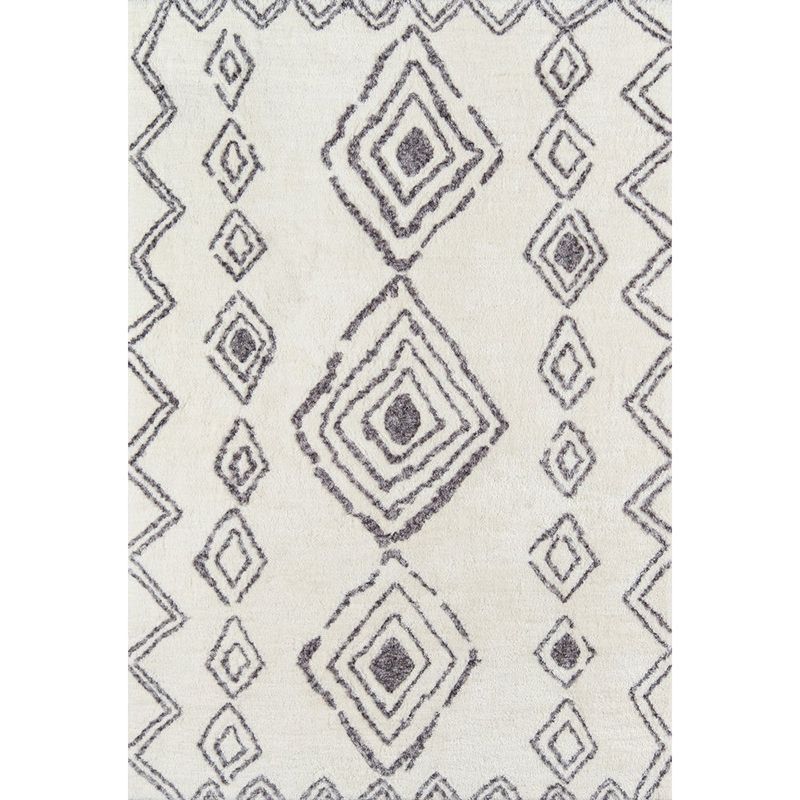 White Tone Shabby Chic Indoor Rug Polyester Tribal Print Carpet Easy Care Rug for Home Decoration