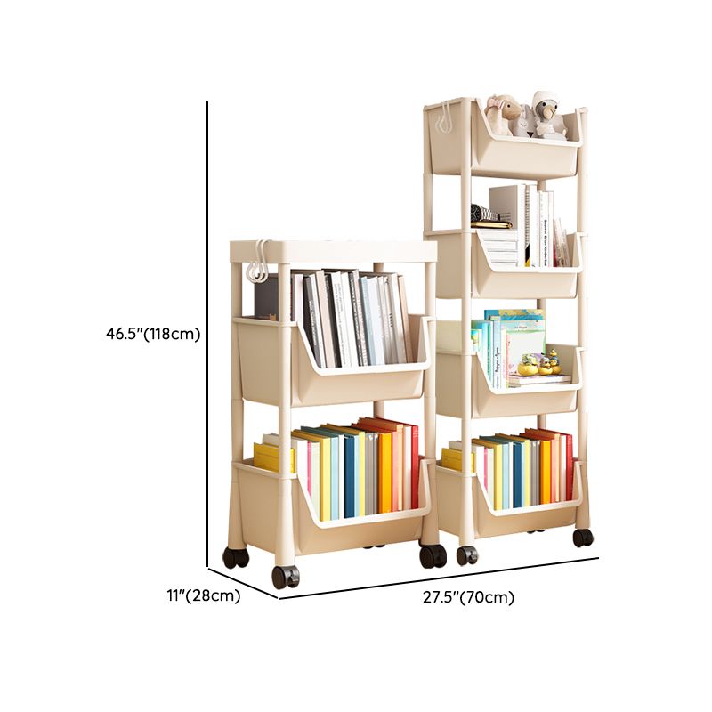 Contemporary Plastic Book Shelf Freestanding Standard Kids Bookcase