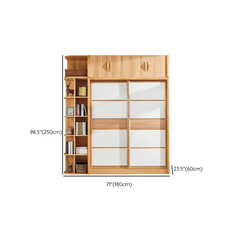 Solid Wood Kids Closet Modern Style Wardrobe Closet with Sliding Door