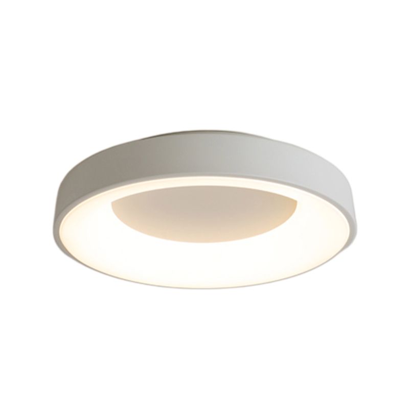 White Ceiling Light Fixture Minimalism Flush Mount with Metal for Bedroom