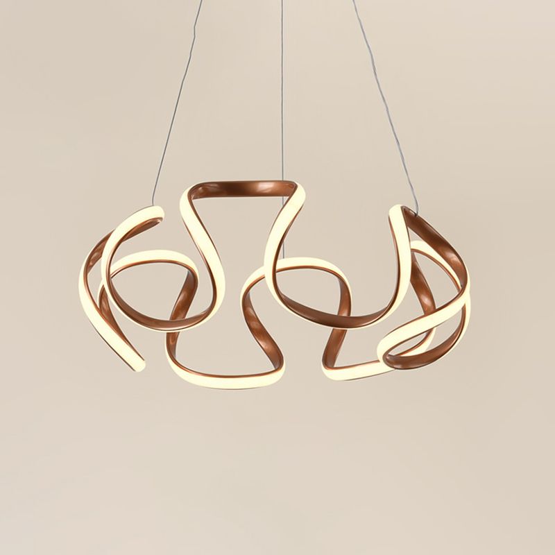 Cercle Circle Pendant Lighting Moderniste Metallic LED Brown Chandelier Pendant Light