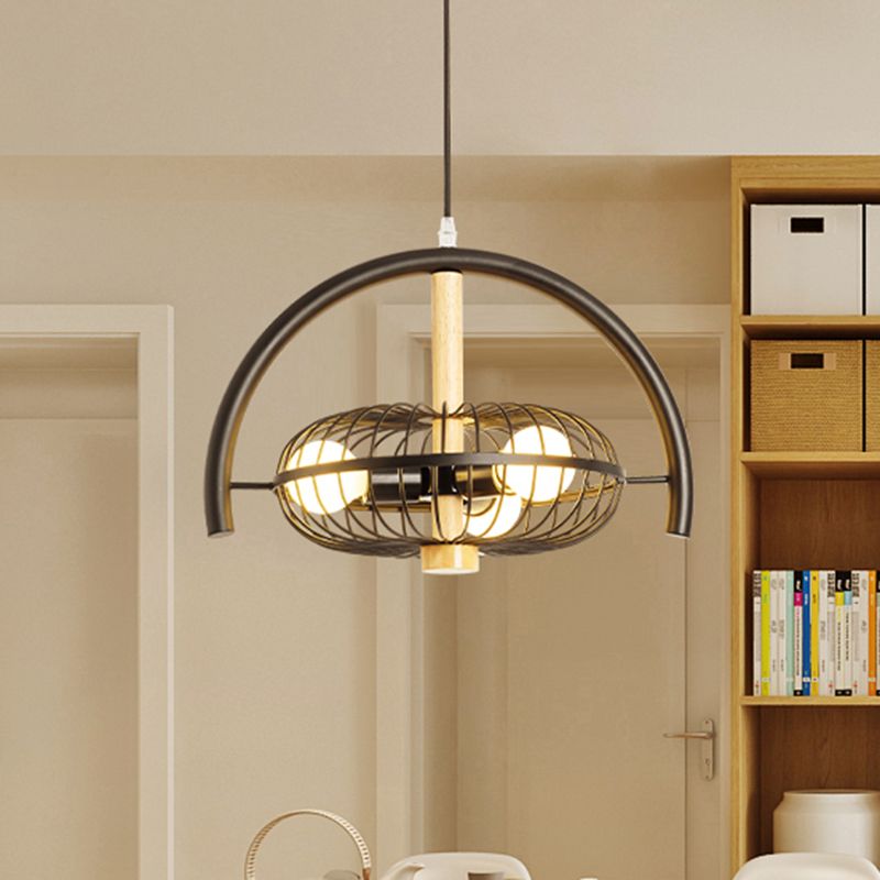 3 Leuchten käfigleuchter Licht Industrial Black Metall Anhängerlampe für Esszimmer