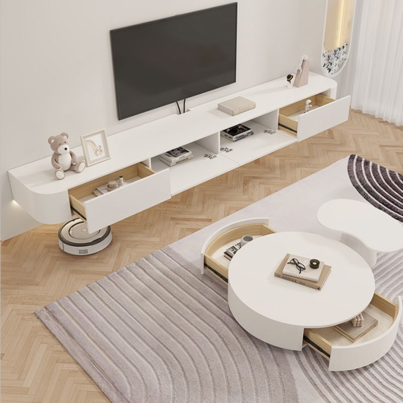 Contemporary TV Stand Wall-mounted TV Media Console with Cabinet