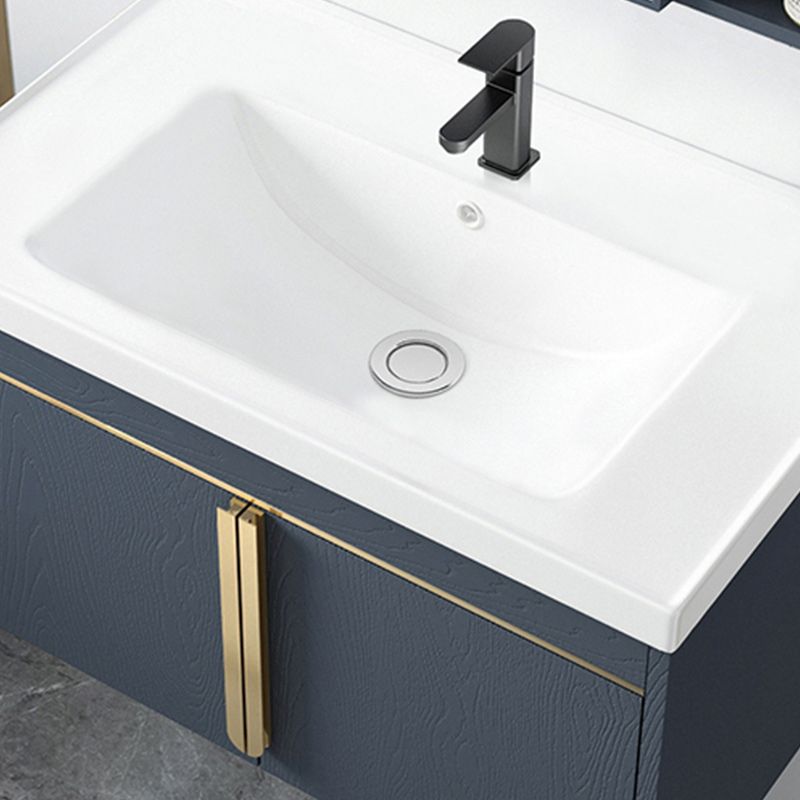 Modern Sink Vanity Metal Color Block Mount Bathroom Vanity Cabinet