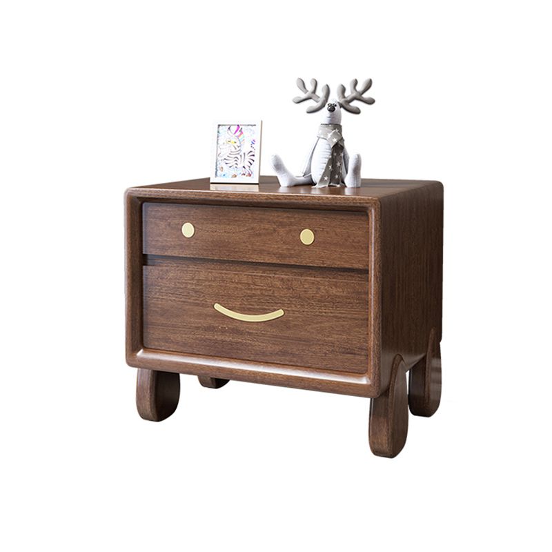 Storage Narrow Nightstand Flat Top Solid Wood Kids Bedside Table