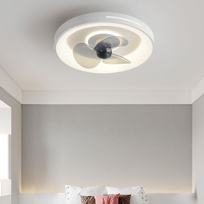 Modern Style Geometry Ceiling Fan Lamp Metal Single Light Ceiling Fan Lighting for Bedroom